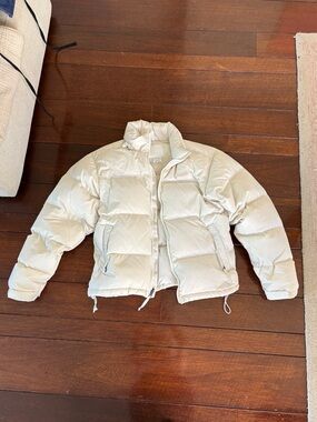 SKIMS Cream Quilted Down Puffer Jacket